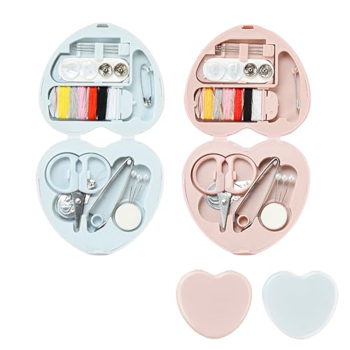 XQMMGO 2 Stück Mini Reise Nähset, Mini Travel Essentials, Süßes Herzförmig Tragbares Nähset, Nähbox, Reisende, Braut, Notfälle, Anfänger, DIY Werkzeugzubehör XQMMGO 2 Stück Mini Reise Nähset, Mini Travel Essentials, Süßes Herzförmig Tragbares Nähset, Nähbox, Reisende, Braut, Notfälle, Anfänger, DIY Werkzeugzubehör von XQMMGO