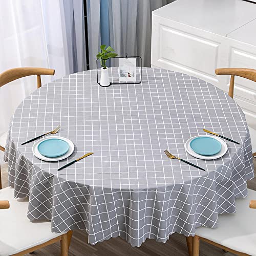 XQSSB Tisch Decke Wasserabweisend Anti Heiß Rechteckige Tischdecke Lotuseffekt Tischtücher Grau 180cm Runder Durchmesser von XQSSB
