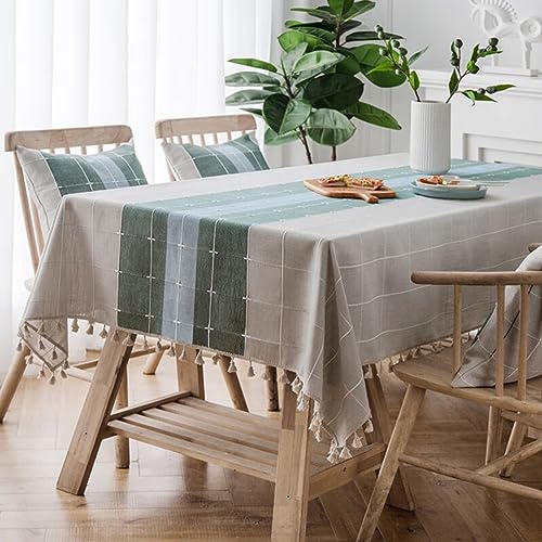 XQSSB Tisch Decke Wasserabweisend Atmungsaktiv Rechteckige Tischdecke Lotuseffekt Tischtücher Grün 140 × 200 cm von XQSSB