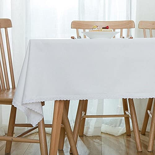 XQSSB Tischdecke Tischtuch Pflegeleichte Tischwäsche Bettwäsche aus Baumwolle Abwaschbar Tischdekoration Tafeltuch Weiß A 120 × 170cm von XQSSB