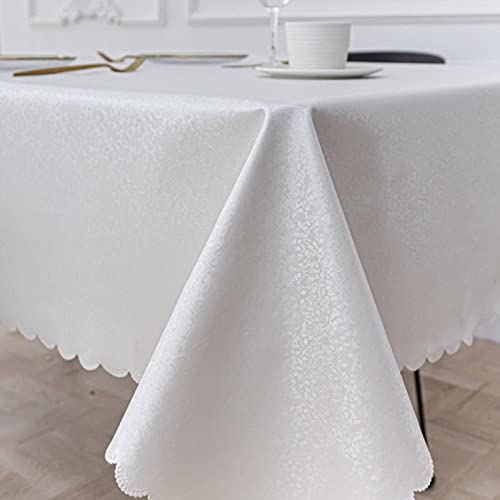 XQSSB Tischdecke Tischwäsche Verbrühungsschutz Lotuseffekt Tischtücher mit Zarten Pastelltönen EIN Weißer 120 × 120cm von XQSSB