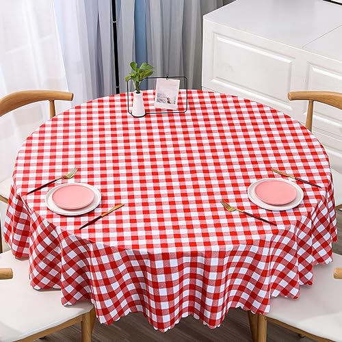 XQSSB Tischwäsche Lotuseffekt Tischtuch Anti Heiß Haltbar Rechteckige Wasserabweisend Tischdecke Rot 240cm Runder Durchmesser von XQSSB