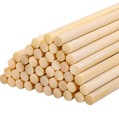 100 Stück Holzstäbe Rund, 30 cm x 6 mm Holzstäbchen zum Basteln Holz Rundstab Rundhölzer Bastelstäbe für Holzarbeiten Modellbau Dekoration DIY Handwerk Wedding Wands Glücksstäbe für Hochzeit von XREE