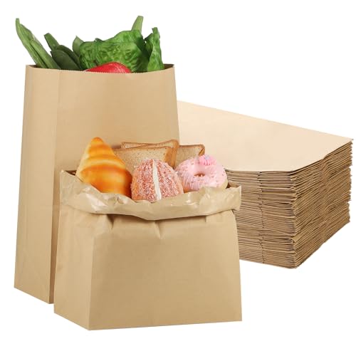 30 Stück Papiertüten Groß 85g, 30 x 20 x 12,5 cm Geschenktüten Braun Kraftpapiertüten Butterbrottüten für Gemüse Obst Brot Süßigkeiten Geschenke Geburtstag Ostern Ramadan Kalender zum Befüllen von XREE