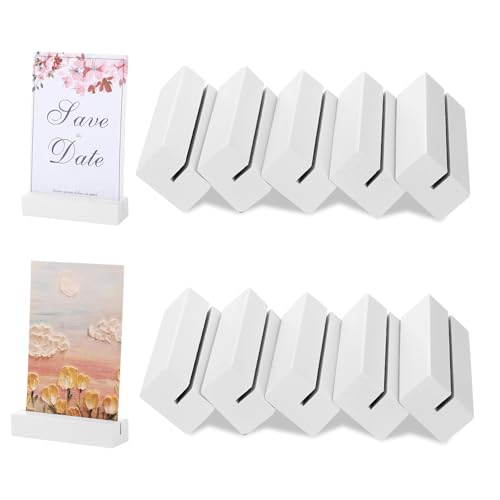XREE 10 Stück Tischkartenhalter, 10 x 3 x 2 cm Kartenhalter Holz Weiß Fotohalter Menükartenhalter Postkartenhalter Holzständer für Karten Weihnachten Hochzeit Geburtstag Party XREE 10 Stück Tischkartenhalter, 10 x 3 x 2 cm Kartenhalter Holz Weiß Fotohalter Menükartenhalter Postkartenhalter Holzständer für Karten Weihnachten Hochzeit Geburtstag Party von XREE