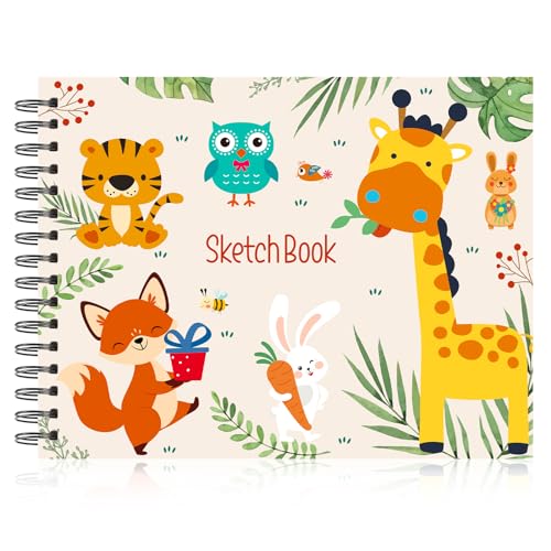 Zeichenblock Kinder, (140 g/m², 60 Blatt) Skizzenbuch A4 Zeichenpapier mit Spiralbindung Malblock Sketchbook Geschenk für Kinder Malanfänger zum Zeichnen Schreiben Skizzieren von XREE