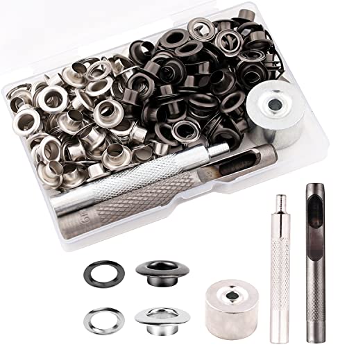 Edelstahl Ösen Set, 1/4 inch Ösen Werkzeug Kit, 113 Ösen Set, ringösen mit Basis, Stanzwerkzeug, Spitzes Werkzeug für DIY Segeltücher, Plane, Bootabdeckungen Edelstahl Ösen Set, 1/4 inch Ösen Werkzeug Kit, 113 Ösen Set, ringösen mit Basis, Stanzwerkzeug, Spitzes Werkzeug für DIY Segeltücher, Plane, Bootabdeckungen von XRIHSNAVI