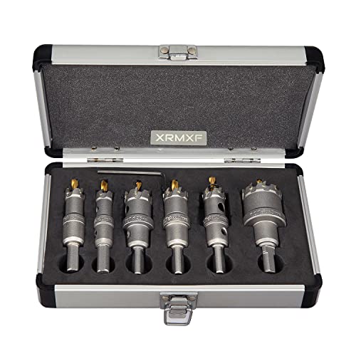 XRMXF 6tlg Lochsäge Hartmetall-Bohrer, 16–35 mm Metall Lochsäge Bohrer Set, TCT Edelstahl Lochschneider/Bohrer, hartmetallbohrer zum Metall, Aluminiumlegierung,Kunststoff und Holz XRMXF 6tlg Lochsäge Hartmetall-Bohrer, 16–35 mm Metall Lochsäge Bohrer Set, TCT Edelstahl Lochschneider/Bohrer, hartmetallbohrer zum Metall, Aluminiumlegierung,Kunststoff und Holz von XRMXF