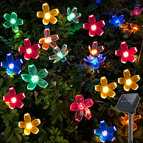XRR Solar Lichterkette Außen, 7 M 50LED Solar Kirschblüte Außen Garten 8 Modi Blumen Solar LED Lichterkette Wasserdichte Solarlichterkette für Garten, Balkon, Hochzeit, Zaun, Dekorationen(Mehrfarbig) XRR Solar Lichterkette Außen, 7 M 50LED Solar Kirschblüte Außen Garten 8 Modi Blumen Solar LED Lichterkette Wasserdichte Solarlichterkette für Garten, Balkon, Hochzeit, Zaun, Dekorationen(Mehrfarbig) von XRR
