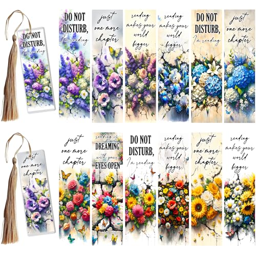 Elewins UV DTF Wraps - 24 Blatt Blumen UV DTF Abziehbilder für Acryl Lesezeichen Rohlinge, DIY Wasserdichte Reiben auf Transfers zum Basteln (Wandblumen) von XRTHGS