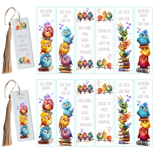 XRTHGS 24pcs UV DTF Lesezeichen Transferpapier Geeignet für Lesezeichen Dekoration DIY Handwerk (Süße Vögel) von XRTHGS