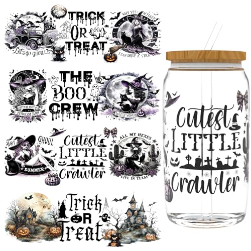 XRTHGS UV-DTF-Becherfolie für 473 ml, 4 Stück, UV-DTF-Transferpapier, DIY Handwerk, kann für Tassen, Gläser, Laptops, Thermosbecher usw. verwendet werden (Hexen-Zitate) von XRTHGS