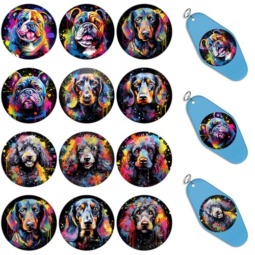 XRTHGS UV-DTF-Becherfolie für Acryl-Lesezeichen, einfache Anwendung, UV-DTF-Transferpapier zum Personalisieren von Büchern, Tagebüchern und mehr, Lesezeichen zum Lesen (Regenbogenhund), 24 Stück von XRTHGS