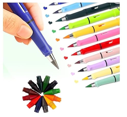 XRXRX Everlasting Pencil,Reusable Infinity Pencil12 Colours Inkless Pencils with Extra 24 Replaceable Graphite Nib,Forever Colored Pencil with Eraser XRXRX Everlasting Pencil,Reusable Infinity Pencil12 Colours Inkless Pencils with Extra 24 Replaceable Graphite Nib,Forever Colored Pencil with Eraser von XRXRX