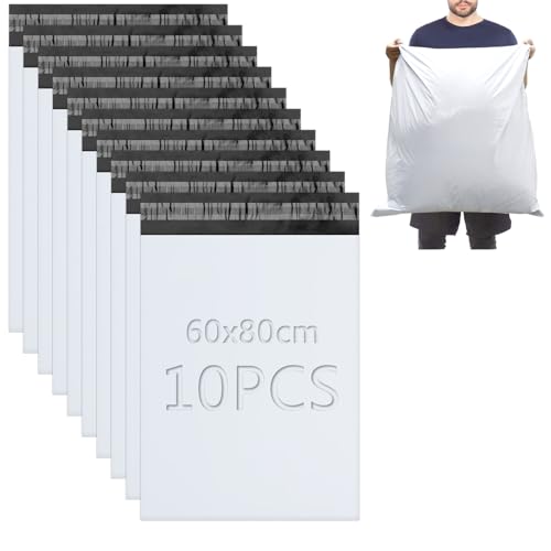 XRXYMQ 10 Stück Versandtüten Groß Versandtaschen Groß 60x80 cm Versandbeutel Selbstklebend Blickdicht Shipping Bags Kleidung Versandtasche für Kleidung Versand Textilien Warensendung von XRXYMQ
