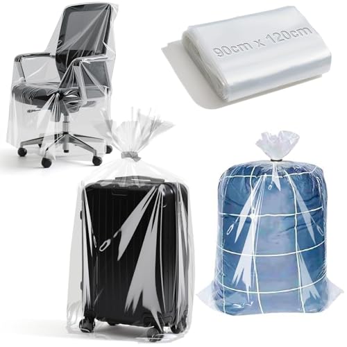 XRXYMQ Plastiktüten Groß 6 Stück Aufbewahrungstaschen 90x120 cm Plastiksäcke Groß Aufbewahrungsbeutel Durchsichtige Staubdicht für Koffer Gepäck Möbel Steppdecken Bürostühle Plüschtiere von XRXYMQ