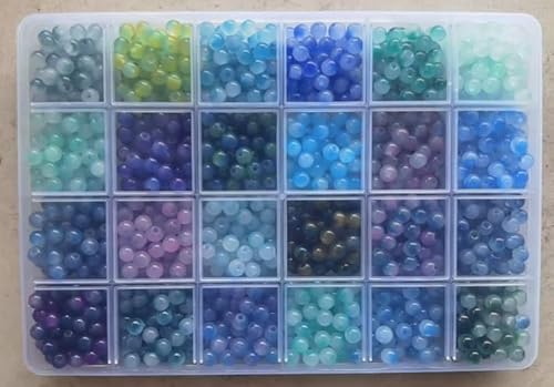 XSEINO 1200 Stück 6 mm doppelte blaue Glasperlen zur Herstellung XSEINO 1200 Stück 6 mm doppelte blaue Glasperlen zur Herstellung von XSEINO