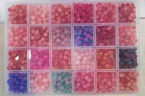 XSEINO 1200 Stück 6 mm doppelte rote Glasperlen zur Herstellung von XSEINO