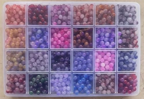 XSEINO 1200 Stück 6 mm doppelte violette Glasperlen zur Herstellung von XSEINO