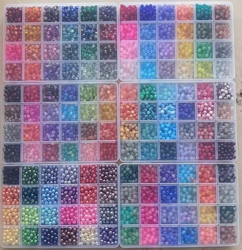 XSEINO Glasperlen zur Herstellung, 6 mm, 6 Box, 7200 Stück von XSEINO