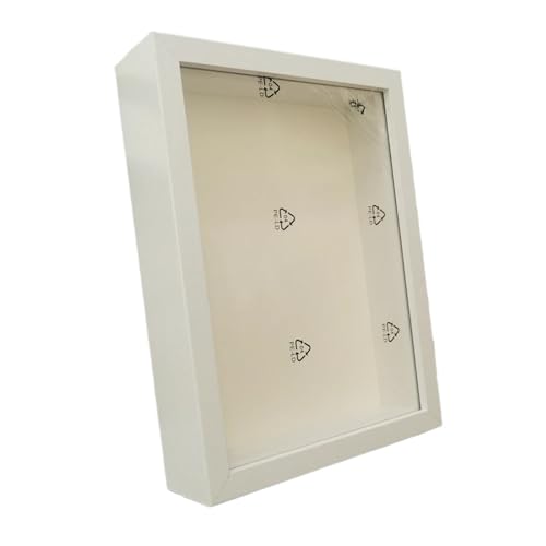 XSFAMGB Shadow Box Holz-Fotorahmen zur Anzeige dreidimensionaler Werke DIY Holz-Bilderrahmen-Dekor(White,20X20cm) von XSFAMGB