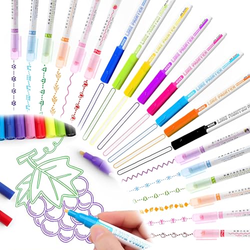 XSQD 20PCS Kurven Student Marker Fluoreszierender Stift, Doppelter Linien-doppelter Farbkontur-Stift, 0.5mm Wasserbasierter Tinten-Kurven-Stift, verwendet für Notizen, Geschenkkarten, Zeichnung XSQD 20PCS Kurven Student Marker Fluoreszierender Stift, Doppelter Linien-doppelter Farbkontur-Stift, 0.5mm Wasserbasierter Tinten-Kurven-Stift, verwendet für Notizen, Geschenkkarten, Zeichnung von XSQD