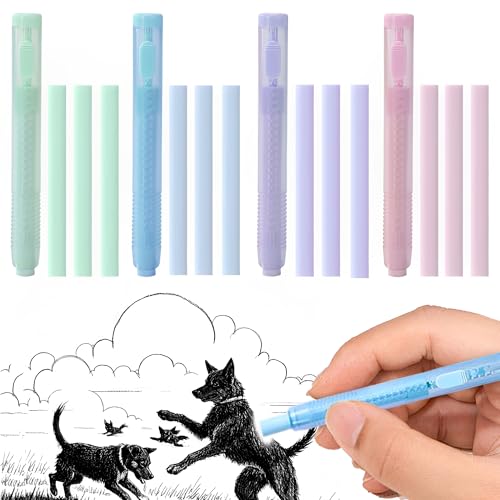 XSQD 4 Stück Radiergummi Set, Austauschbarer Teleskopischer Radiergummi Stift, Nicht Zurückziehen, Einschließlich 16-Radiergummis, Geeignet für Bleistiftzeichnen, Skizzieren, Lernen und Bürogebrauch XSQD 4 Stück Radiergummi Set, Austauschbarer Teleskopischer Radiergummi Stift, Nicht Zurückziehen, Einschließlich 16-Radiergummis, Geeignet für Bleistiftzeichnen, Skizzieren, Lernen und Bürogebrauch von XSQD