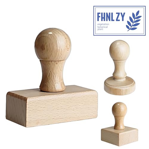Benutzerdefinierter Stempel – Personalisierter Holzstempel mit Logo, Name und Adresse, Laden Sie Ihr eigenes Design hoch, mehrere Größen für Branding und Basteln (Rechteck) von XSTZR