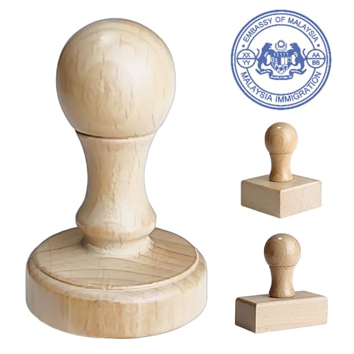 Benutzerdefinierter Stempel – Personalisierter Holzstempel mit Logo, Name und Adresse, Laden Sie Ihr eigenes Design hoch, mehrere Größen für Branding und Basteln (Runden) von XSTZR