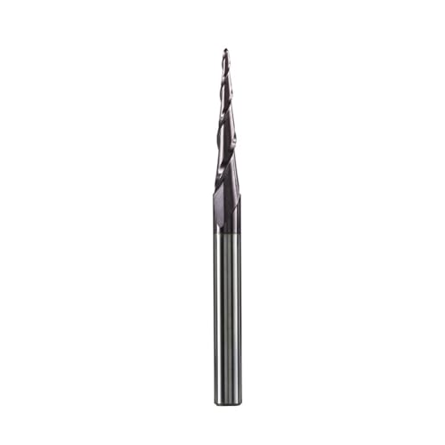 1PC Wolfram Hartmetall-schaftfräser 4mm 6mm 8mm Ball Nase Konische Schaftfräser Router Bits CNC Kegel Holz Metall Fräser (Size : R0.5-47-D8-TiAlN) von XTINKOPW