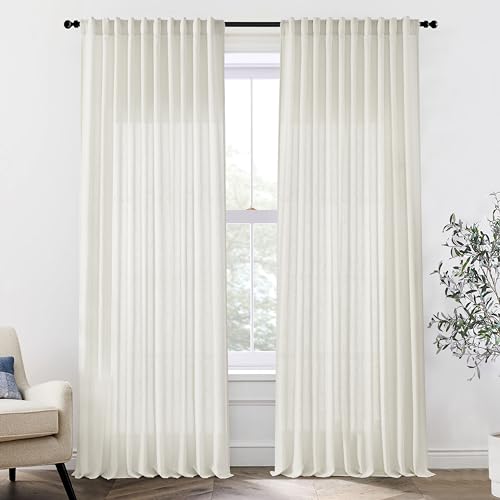 Extra breite Vorhänge, 178 cm breit, für 152,4 cm und 183,9 cm Fenster, Plissierte Rückseite, halbtransparent, volle Länge, Vorhänge für Wohnzimmer, Glasschiebetür, 2-teiliges Set, 183 x 240 x 248 x Extra breite Vorhänge, 178 cm breit, für 152,4 cm und 183,9 cm Fenster, Plissierte Rückseite, halbtransparent, volle Länge, Vorhänge für Wohnzimmer, Glasschiebetür, 2-teiliges Set, 183 x 240 x 248 x von XTMYI