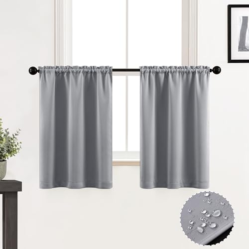XTMYI Mittelgraue Vorhänge für Kinderzimmer, verdunkelnd, schweres Polyester, kurze Jalousien für Jungen, Schlafzimmer, kleines Fenster, 76,2 cm Länge, Hellgrau XTMYI Mittelgraue Vorhänge für Kinderzimmer, verdunkelnd, schweres Polyester, kurze Jalousien für Jungen, Schlafzimmer, kleines Fenster, 76,2 cm Länge, Hellgrau von XTMYI