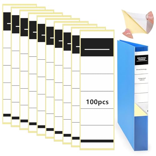 XTUDOU® 100 Stück Ordnerrücken Selbstklebend 19×5.4cm，Self-Adhesive Folder Spines, Ordner Aufkleber für Verwendung mit Standard-Ordneretikettenaufklebern von XTUDOU