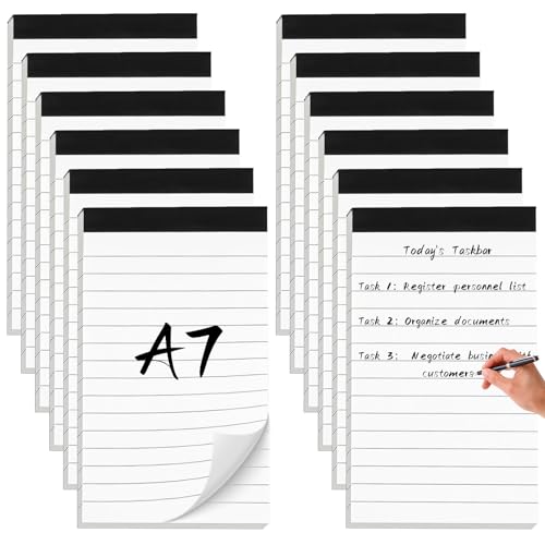 XTUDOU® 15 Stück Notizblock A7, 30 Blatt pro Block NotizblöCke Klein,Mini Notizblöcke Ersatzblöcke, NotizblöCke A7 Liniert für BüRo Haushalt Schule, Memo von XTUDOU