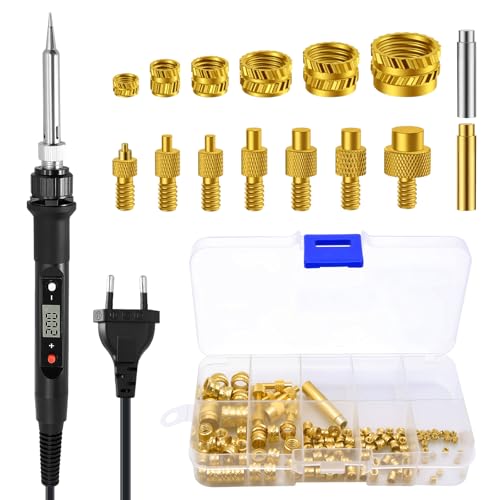 Gewindeeinsätze Lötspitzen Set, Lötspitzen Gewindeeinsatz Einschmelzmuttern Set mit LED-Display, 7tlg. Lötspitzen für Gewindeeinsatz & 130tlg. Gewindeeinsätze M2-M8,Kompatibel mit 3D Drucker Zubehör Gewindeeinsätze Lötspitzen Set, Lötspitzen Gewindeeinsatz Einschmelzmuttern Set mit LED-Display, 7tlg. Lötspitzen für Gewindeeinsatz & 130tlg. Gewindeeinsätze M2-M8,Kompatibel mit 3D Drucker Zubehör von XTVTX