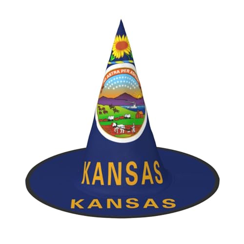 XTYGETY Kansas Staatsflagge Druck Erwachsene Halloween Kostüm Zubehör Hexenhut Hexenhut Hexenhut für Party Karneval Rollenspiel XTYGETY Kansas Staatsflagge Druck Erwachsene Halloween Kostüm Zubehör Hexenhut Hexenhut Hexenhut für Party Karneval Rollenspiel von XTYGETY
