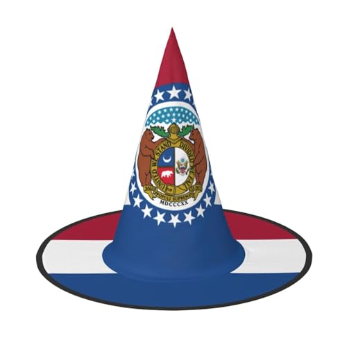 XTYGETY Missouri Staatsflagge Druck Erwachsene Halloween Kostüm Zubehör Hexenhut Hexenhut Hexenhut für Party Karneval Rollenspiel von XTYGETY