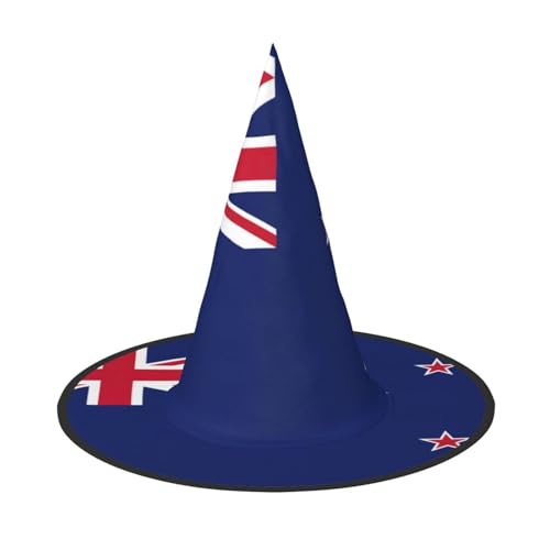 XTYGETY Neuseeland-Flagge, Druck, Erwachsene, Halloween-Kostüm, Zubehör, Hexenhut, Hexenhut, für Party, Karneval, Rollenspiel von XTYGETY