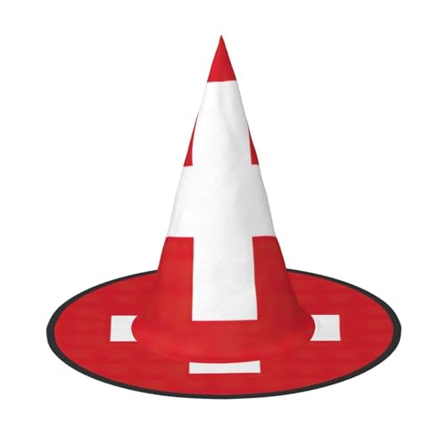 XTYGETY Schweizer Flagge Druck Erwachsene Halloween Kostüm Zubehör Hexenhut Hexenhut Hexenhut für Party Karneval Rollenspiel XTYGETY Schweizer Flagge Druck Erwachsene Halloween Kostüm Zubehör Hexenhut Hexenhut Hexenhut für Party Karneval Rollenspiel von XTYGETY