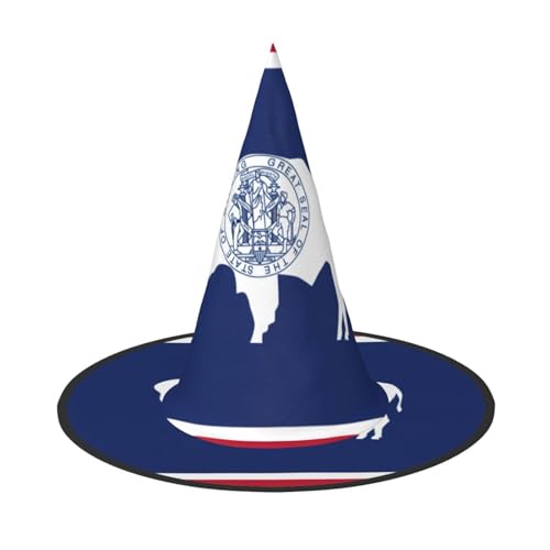 XTYGETY Wyoming Staatsflagge Druck Erwachsene Halloween Kostüm Zubehör Hexenhut Hexenhut Hexenhut für Party Karneval Rollenspiel von XTYGETY