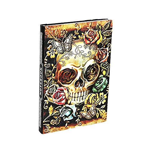XUAN Notizbuch A5 PU Leder Liniert, Hardcover, Schönes, Vintage Reise Tagebuch Zum Selberschreiben Notizheft Old Travel Journal Geschenkset für Kinder Erwachsene Mädchen 200 Seiten, 3D Schädel Bunt XUAN Notizbuch A5 PU Leder Liniert, Hardcover, Schönes, Vintage Reise Tagebuch Zum Selberschreiben Notizheft Old Travel Journal Geschenkset für Kinder Erwachsene Mädchen 200 Seiten, 3D Schädel Bunt von XUAN