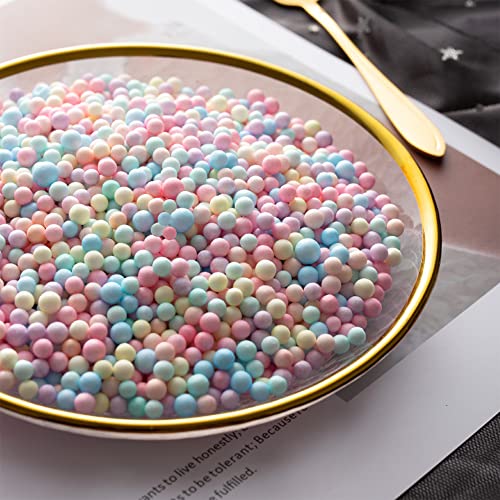 XUBX 30 g mehrfarbige Schaumstoffkugeln, Perlen für Sitzsack-Füllung, Perlen Sitzsackfüllung, Perlen Sitzsackfüllung, Styropor-Kügelchen Nachfüllpack Kissen-Füllung, Micro Slime Schaum Kugeln Perlen von XUBX