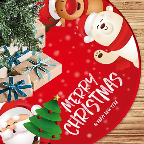 XUBX Weihnachtsbaum Rock 90 cm Durchmesser, Dick, Rund Teppich Deko für Weihnachten, Drinnen, Draußen, Urlaub, Party, Zuhause, Baumschmuck von XUBX