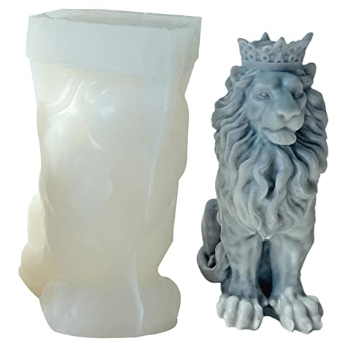 XUCHEN Silikon-Löwen-Kerzenform | Kreative Löwenkerzenform - Tierharz-Gießform für DIY-Kerzengips-Seifenkuchen-Dessert-Dekoration von XUCHEN