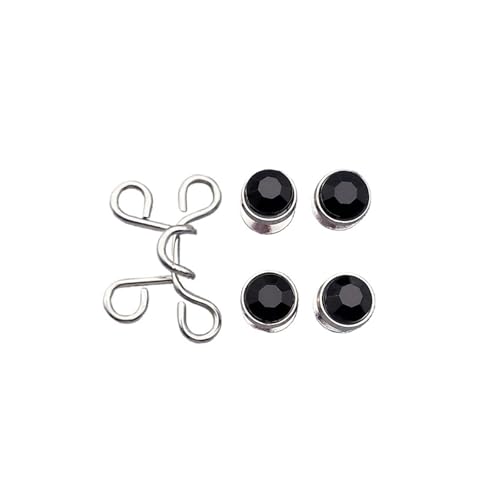 10 Stück nagelfreie Metall-Jeansknöpfe, Druckknöpfe, abnehmbare Hosenclips, Knöpfe, Pins, DIY-Taillenspanner, Kleidungsschnallen, Nähwerkzeuge(Black Diamond,L) von XUCZHAI