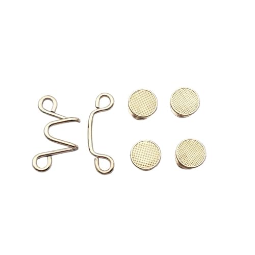 10 Stück nagelfreie Metall-Jeansknöpfe, Druckknöpfe, abnehmbare Hosenclips, Knöpfe, Pins, DIY-Taillenspanner, Kleidungsschnallen, Nähwerkzeuge(Golden,L) von XUCZHAI