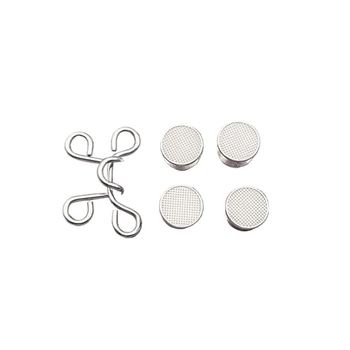 10 Stück nagelfreie Metall-Jeansknöpfe, Druckknöpfe, abnehmbare Hosenclips, Knöpfe, Pins, DIY-Taillenspanner, Kleidungsschnallen, Nähwerkzeuge(Silver,L) von XUCZHAI