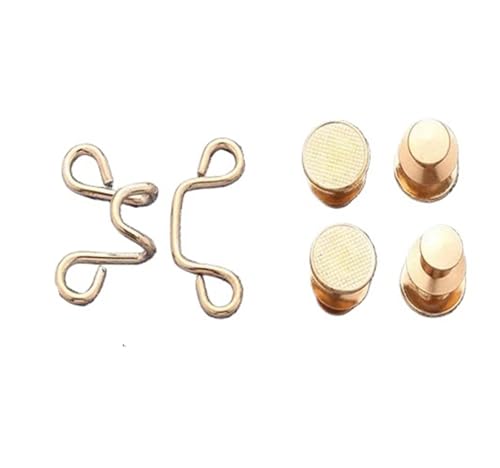 10er-Set nagelfreie Metall-Jeansknöpfe, Druckknöpfe, abnehmbare Hosenclips, Knöpfe, Pins, DIY-Taillenspanner, Kleidungsschnallen, Nähwerkzeuge(Small Gold (27mm)) von XUCZHAI