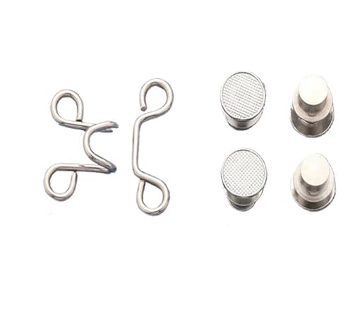 10er-Set nagelfreie Metall-Jeansknöpfe, Druckknöpfe, abnehmbare Hosenclips, Knöpfe, Pins, DIY-Taillenspanner, Kleidungsschnallen, Nähwerkzeuge(Small Silver (27mm)) von XUCZHAI