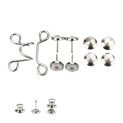 2Set verstellbare Taillenschnallen Nagelfreie Hosen Taillenschnalle Extender Knopf Sicherheitsnadel Jeans Straffen Taille Einstellen Sofortknopf(Color 01,1set large size) von XUCZHAI